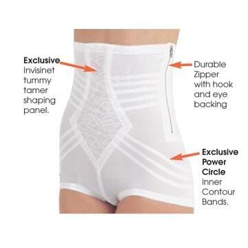 The Rago Shapette No Roll High Waist Brief with Zipper features exclusive contour bands. 6101, WHITE, alternate image number 2