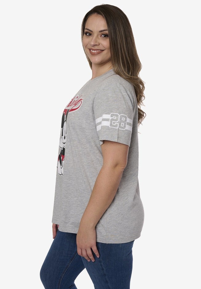 Disney Mickey Mouse Striped Sleeve Varsity T-Shirt, , alternate image number null