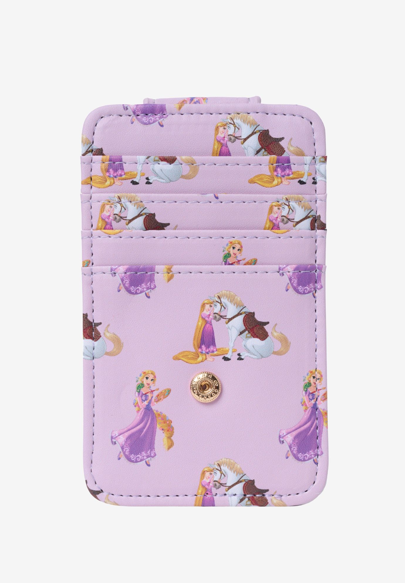 Disney Tangled Rapunzel Card Holder Snap Wallet Button Snap Closure Purple, PURPLE, alternate image number 3