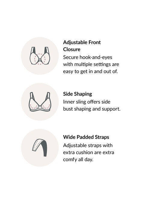 Full Figure Plus Size MagicLift Natural Shape Front-Close Bra Wirefree 1210, , alternate image number null