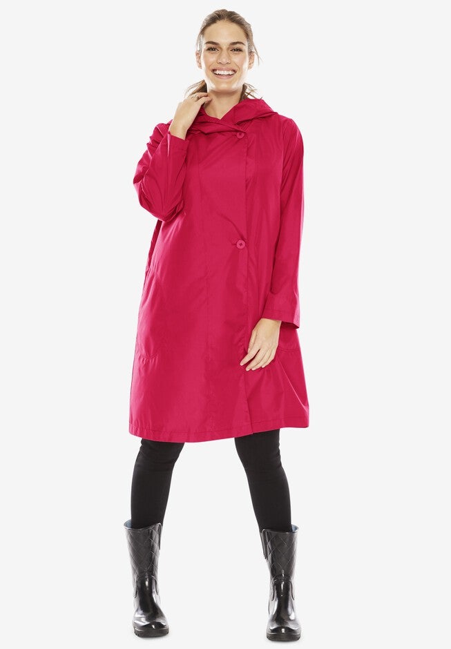 Packable Hooded Raincoat, CRYSTAL BERRY, hi-res image number 0