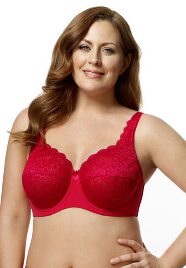 Full-Lace Underwire Bra, RED, hi-res image number null