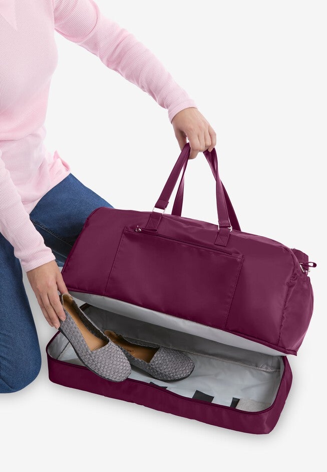 Large Weekender with Zip Off Bottom, DEEP CLARET, alternate image number null