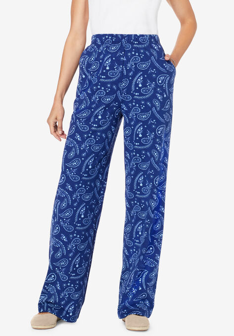 Printed Pull-On Pants, EVENING BLUE PAISLEY, hi-res image number null
