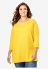Crochet Trim Tee, PRIMROSE YELLOW, hi-res image number null
