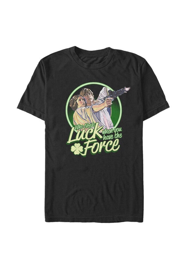 Force Luck Relaxed Fit Boyfriend T-Shirt, BLACK, hi-res image number 0