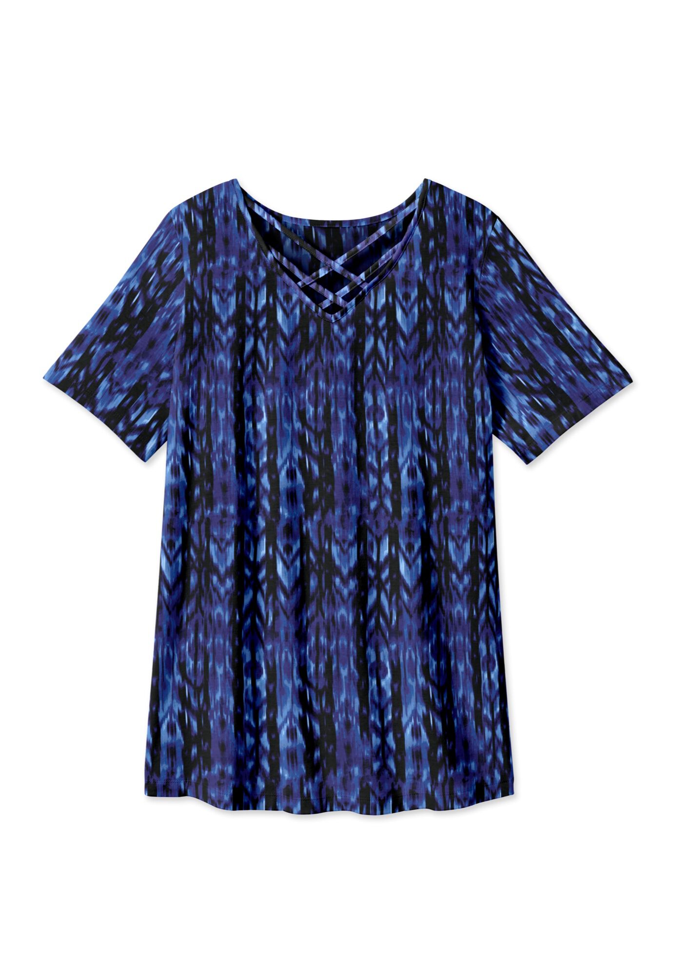 Criss Cross Tee, NAVY TIE DYE, alternate image number 2