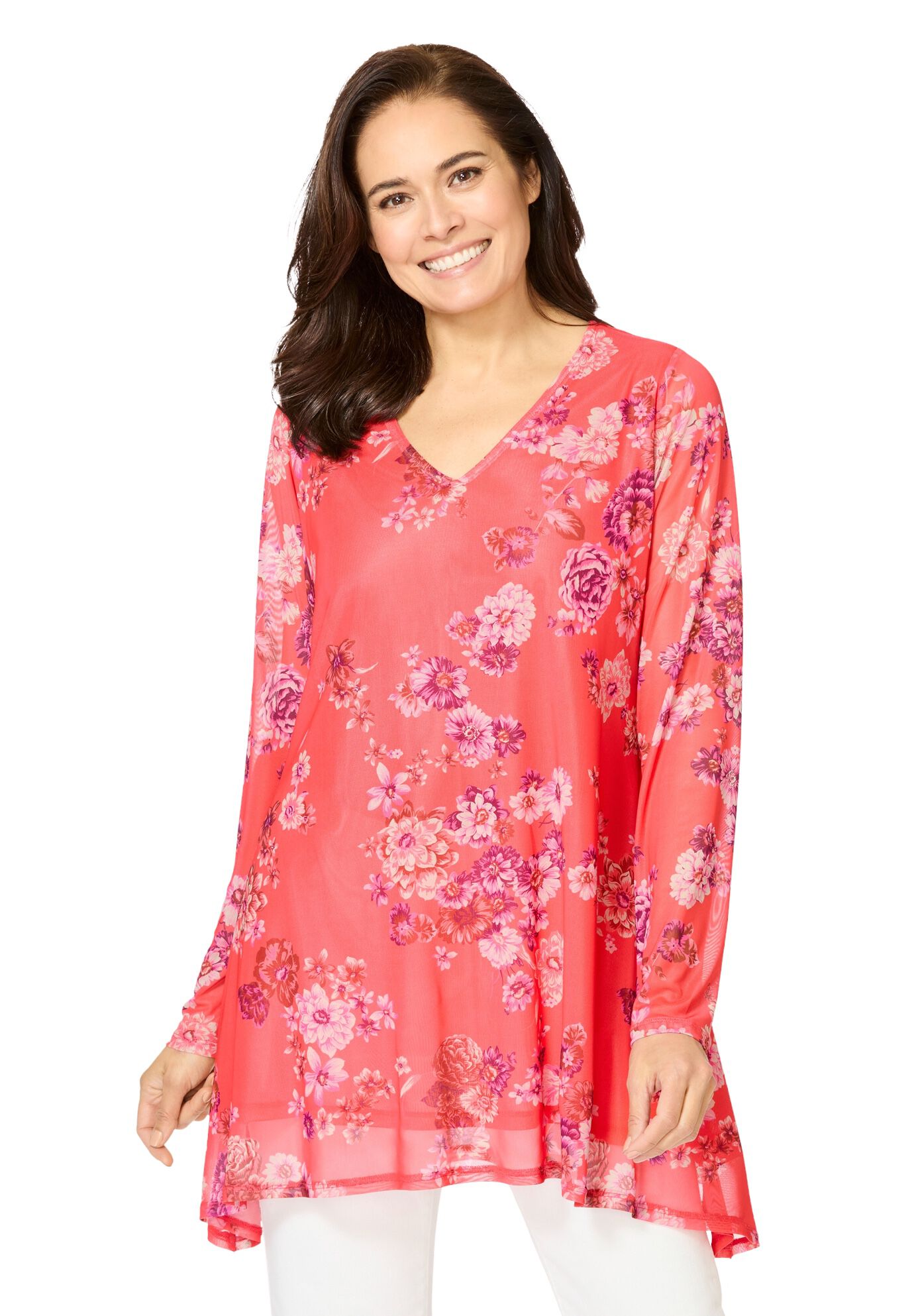 High-Low Miracle Mesh Tunic, , alternate image number 3