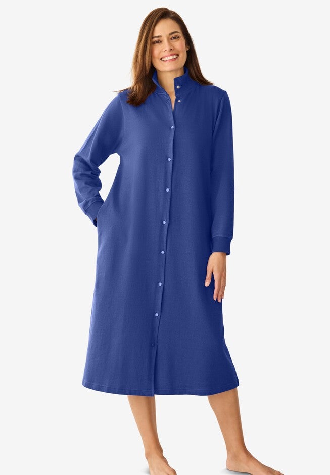 Adonna Snap Ront Robe Only Necessities® Fleece Snap-Front Robe | OneStopPlus
