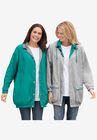 Fleece Nylon Reversible Jacket, WATERFALL HEATHER GREY, hi-res image number null