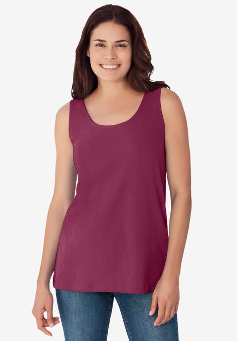 Scoop Neck Tank, DEEP CLARET, hi-res image number null