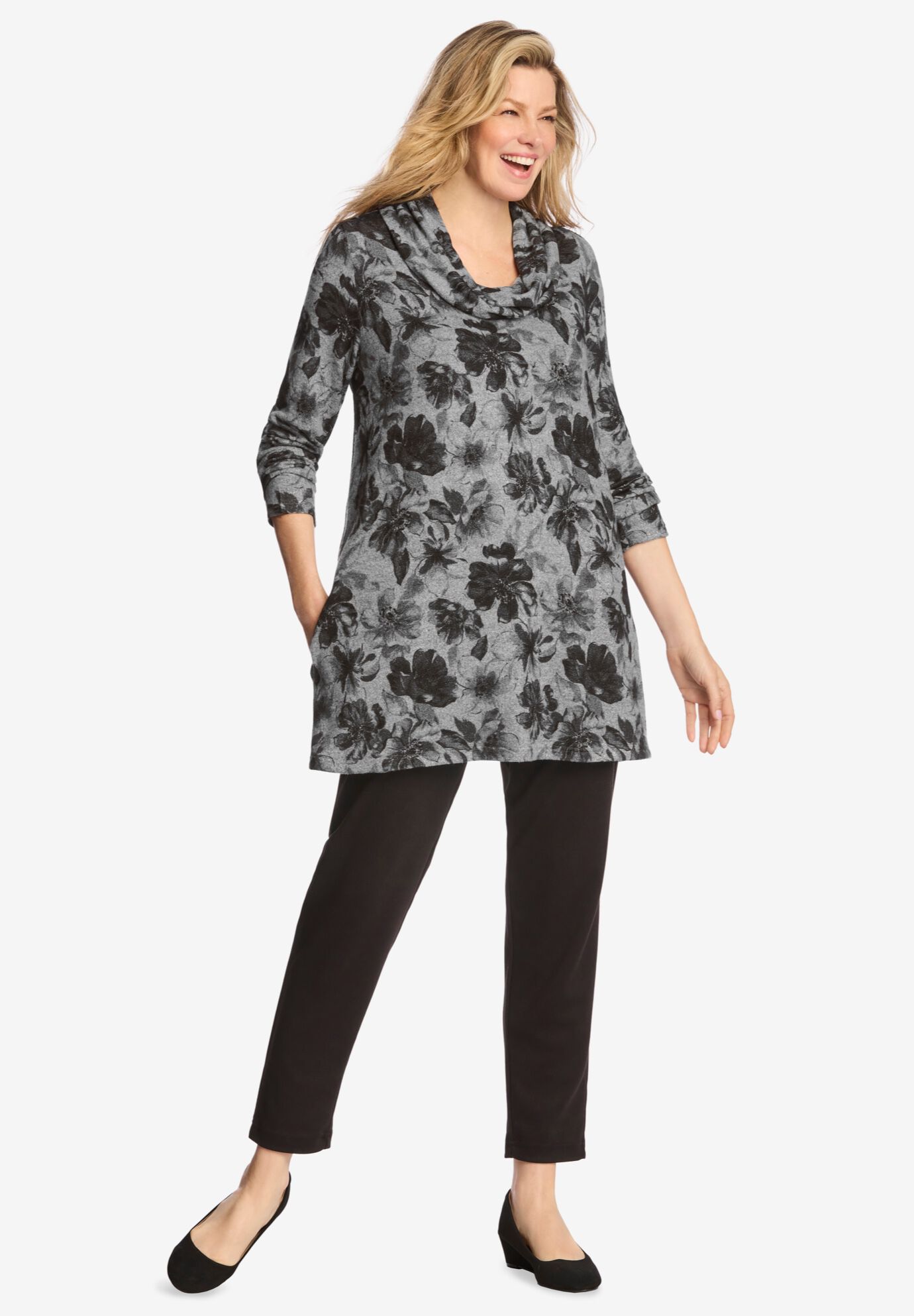 Forever Soft Cowl Neck Tunic, , alternate image number 4