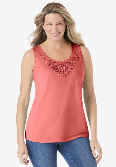 Beaded tank top, SWEET CORAL, hi-res image number null