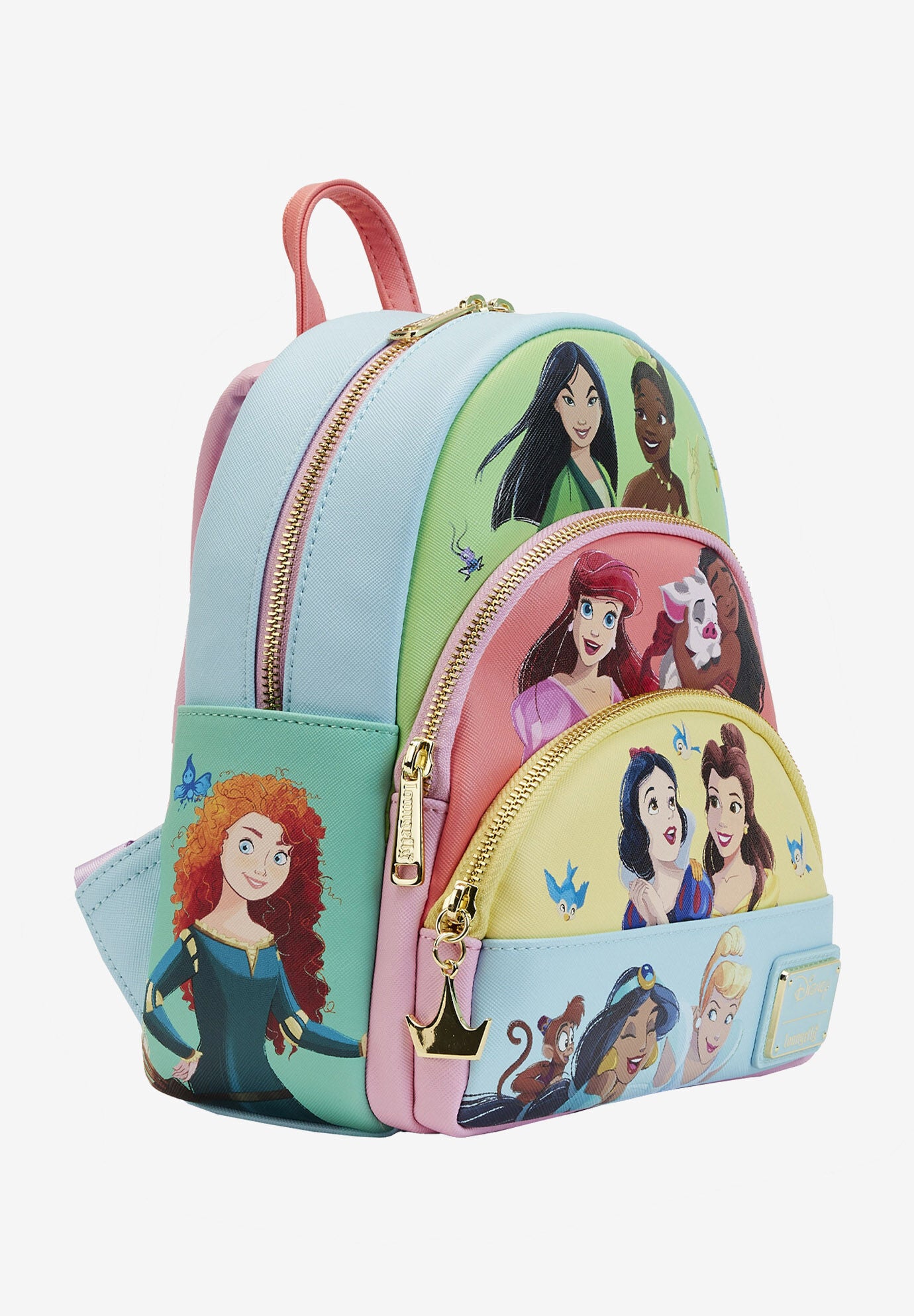 Loungefly X Disney Princesses Mini Backpack Handbag Triple Pocket, , alternate image number 4