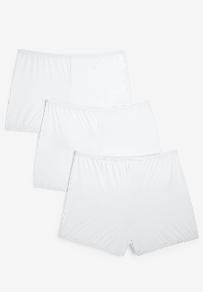 3-Pack Stretch Microfiber Boyshort , WHITE, hi-res image number 0