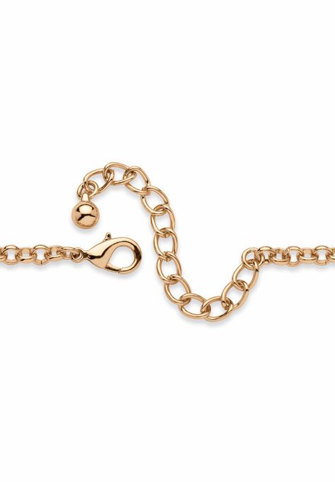 Gold Tone Necklace and Earring Set, Princess Cut Simulated Birthstones, , alternate image number null