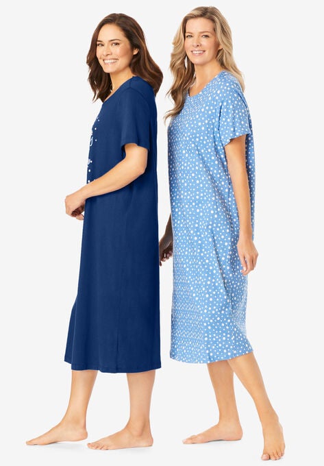 2-Pack Long Sleepshirts , , alternate image number null