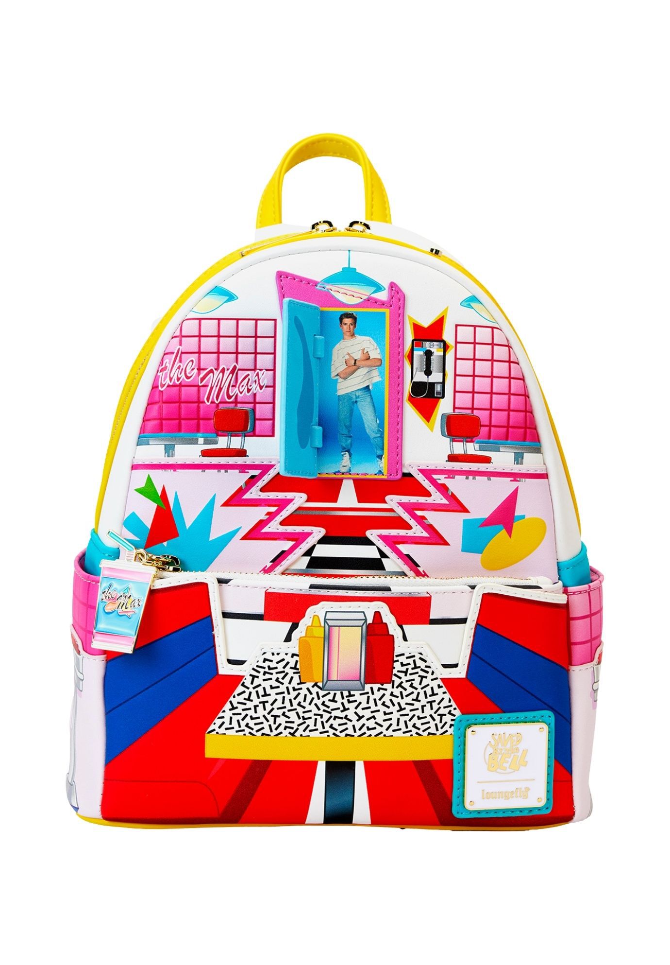 Loungefly x Saved By The Bell The Max Mini Backpack 90s Retro, RED, hi-res image number 0