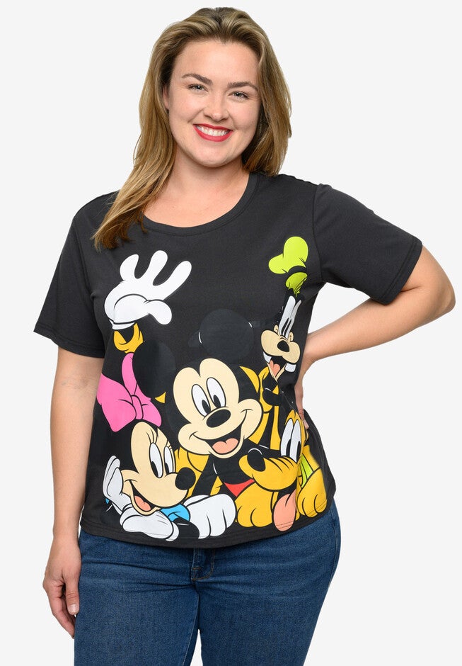 Disney Mickey Mouse & Crew Cropped T-Shirt Gray T-Shirt, , alternate image number null