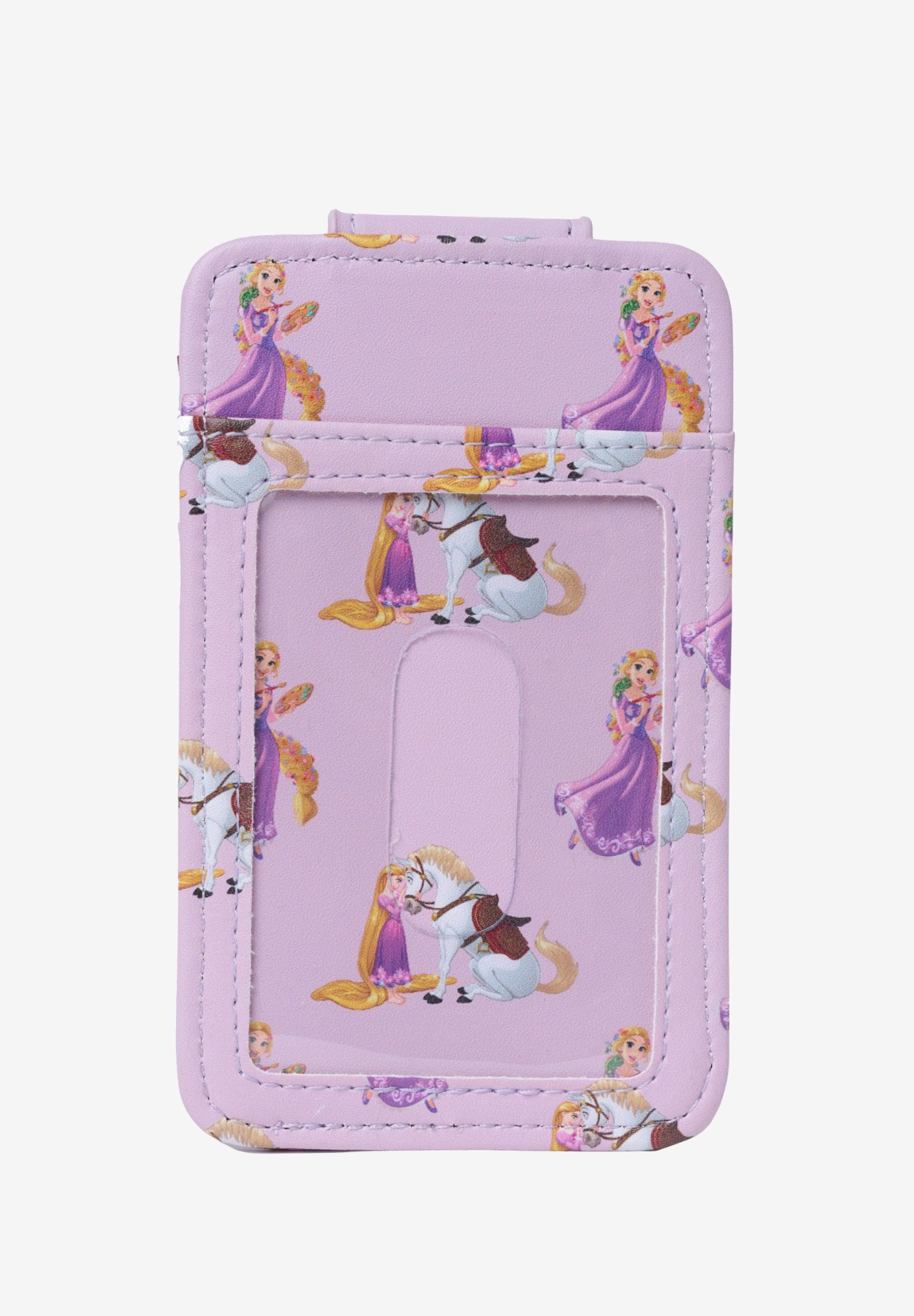 Disney Tangled Rapunzel Card Holder Snap Wallet Button Snap Closure Purple, PURPLE, on-hover image number 1