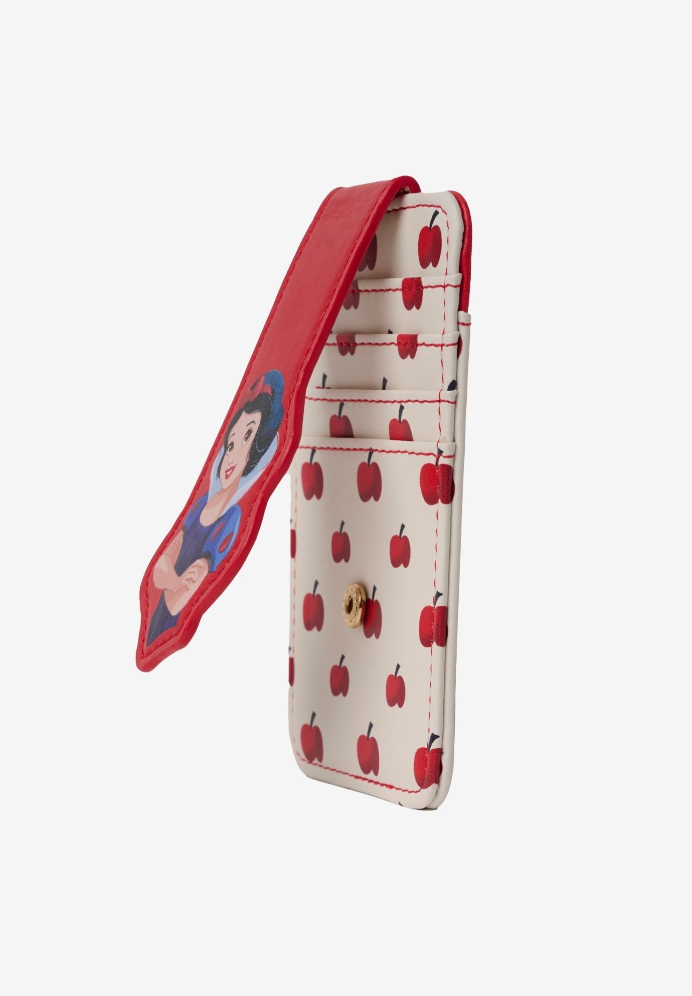 Womens Disney Snow White Card Holder Wallet Button Snap Closure, RED, alternate image number 3