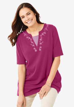 7-Day Embroidered Layered-Look Tunic