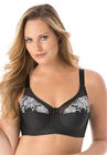 Elila® Embroidered Microfiber Underwire Bra 2401, BLACK SILVER, hi-res image number null
