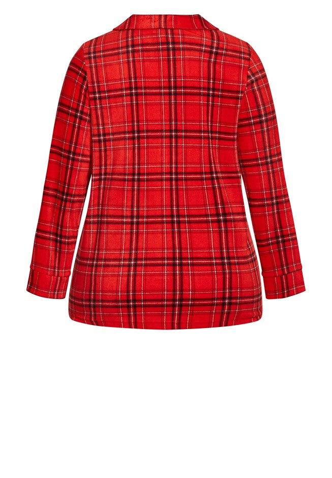 Fleece Check Sleep Top, CHECK, alternate image number null