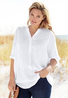 Plus Size 3/4 Sleeve Shirts & Blouses for Women