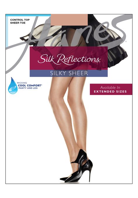 Silk Reflections Control Top Sheer Toe Pantyhose, TRANSPARENT, hi-res image number null