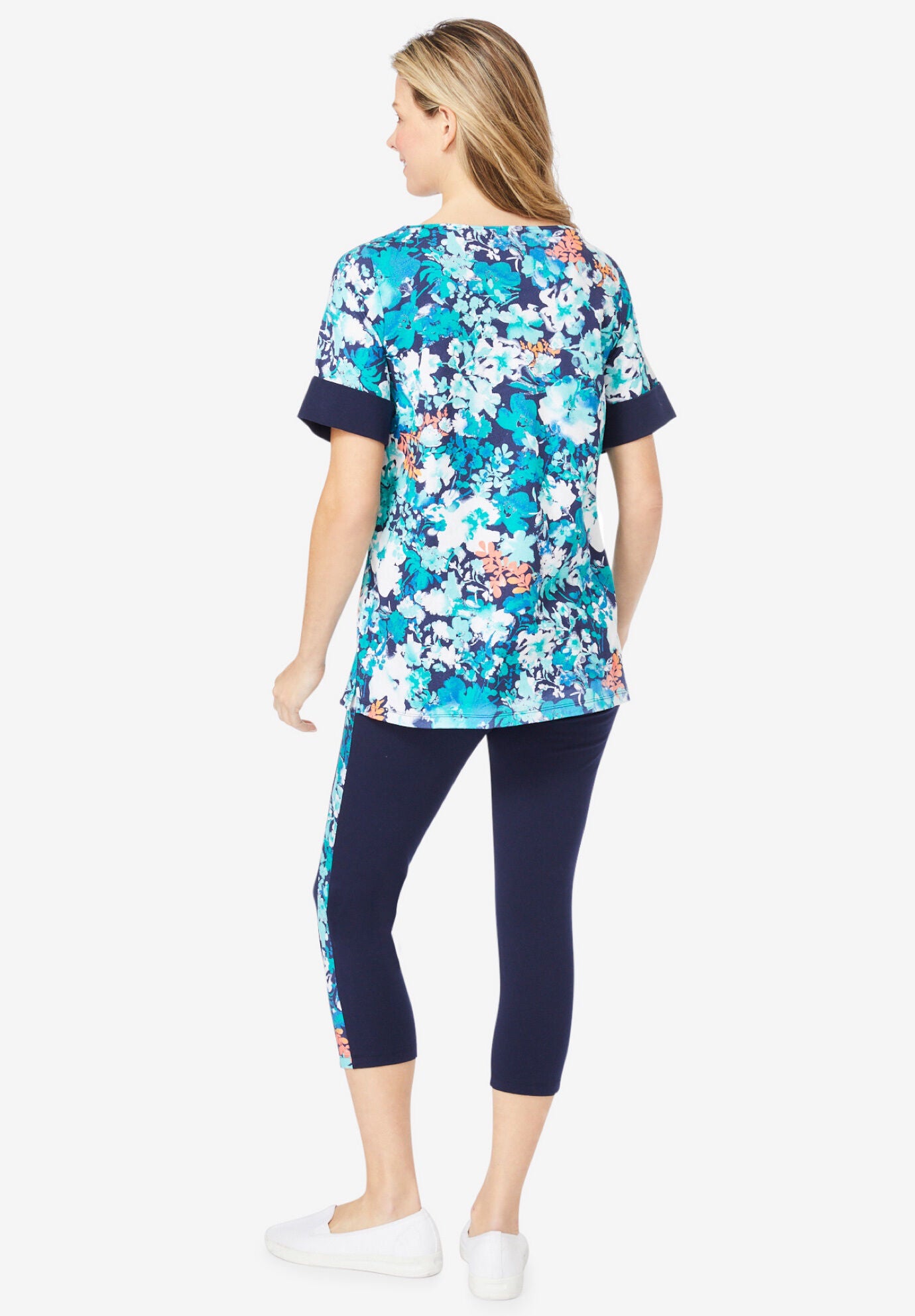 Tunic and Side-Stripe Capri Legging Set, , on-hover image number 1