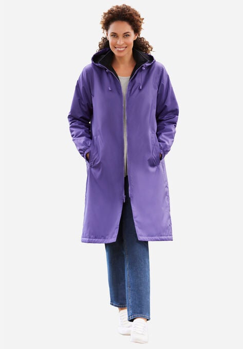 Mid-Length Raincoat, PLUM, hi-res image number null