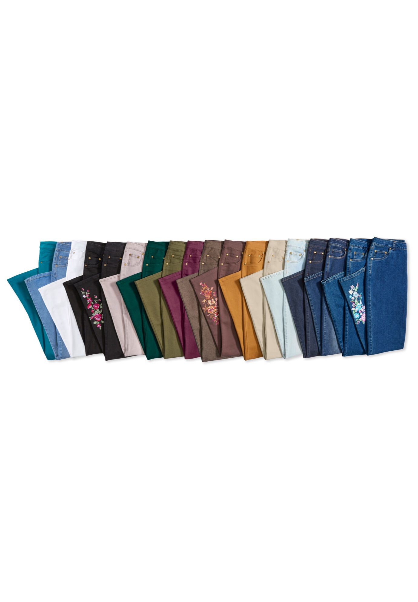 Stretch Denim 5-Pocket Straight-Leg Jeans