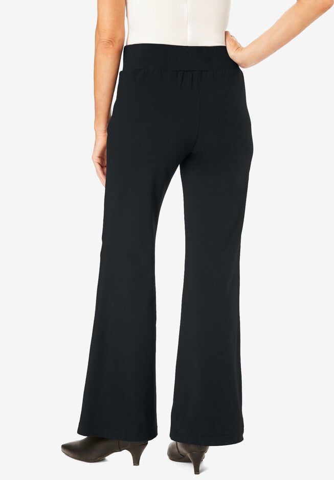 Secret Solutions™ Tummy Taming Wide-Leg Knit Pant, , on-hover image number 1
