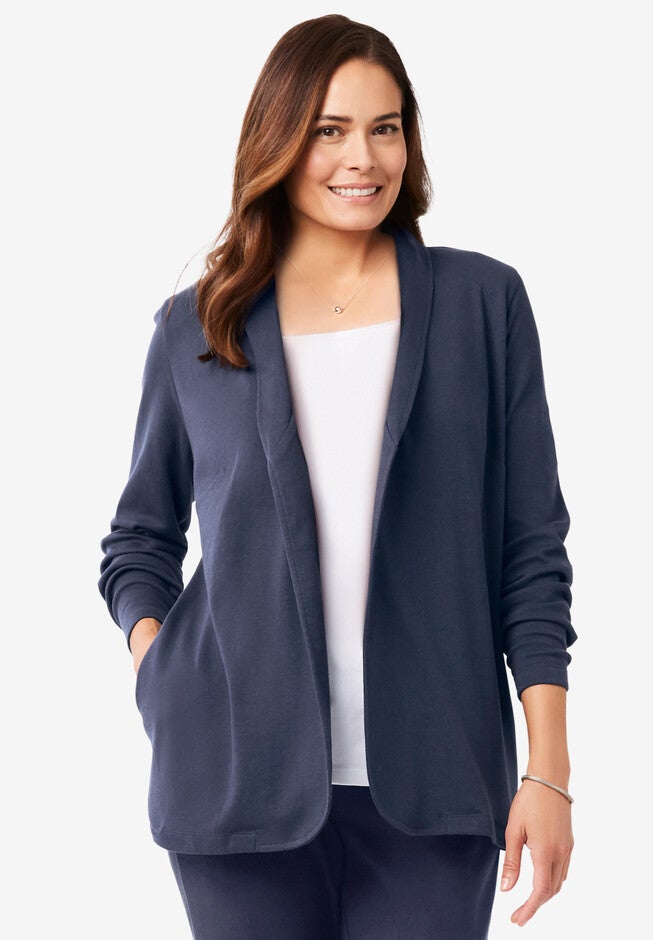 7-Day Knit Jacket, NAVY, hi-res image number 0
