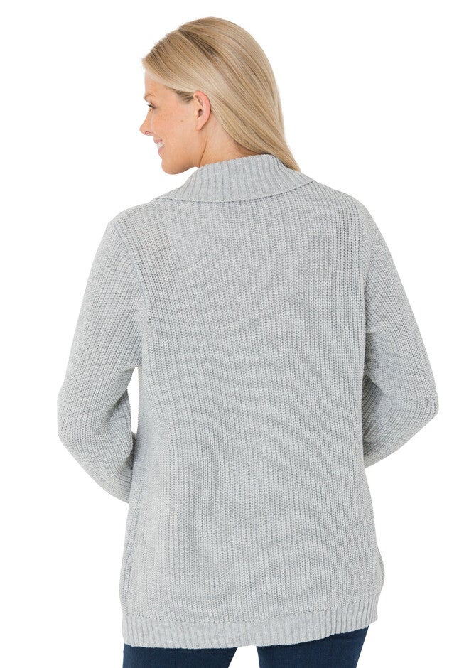 Shawl Collar Shaker Sweater, , on-hover image number 1