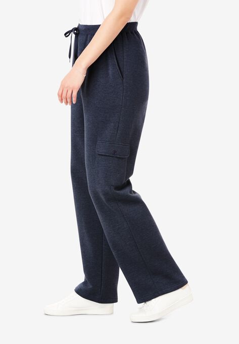 women's fleece cargo sweatpants