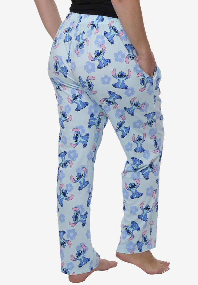 Stitch Floral Cotton Lounge Pajama Pants Lounge Pants, , on-hover image number 1