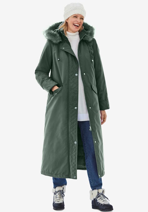 Long Microfiber Parka, PINE, hi-res image number null