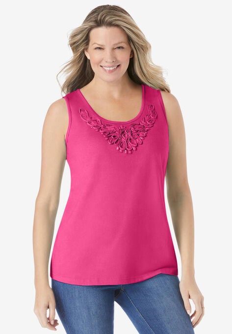 Beaded tank top, RASPBERRY SORBET, hi-res image number null
