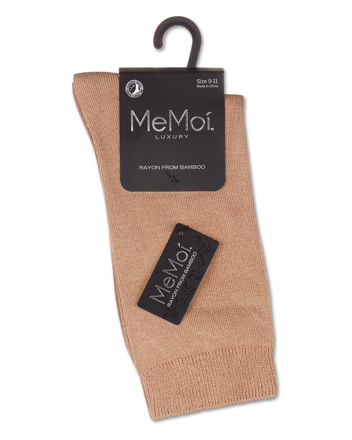 Women's Flat-Knit Bamboo Blend Crew Socks, KHAKI, alternate image number 2