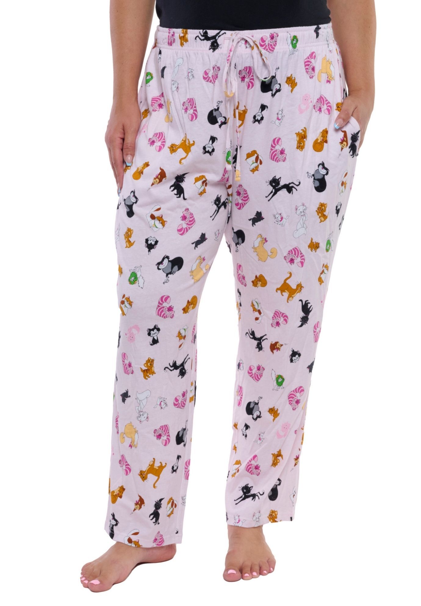 Disney Cats Pajama Pants Loungewear Sleepwear Pink, PINK, alternate image number 3