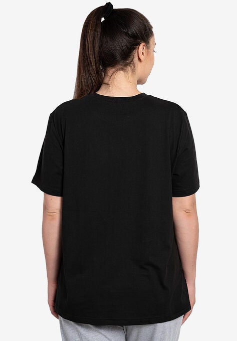 Disney Women's Minnie Mouse Leaning Short Sleeve T-Shirt Black, , on-hover image number null