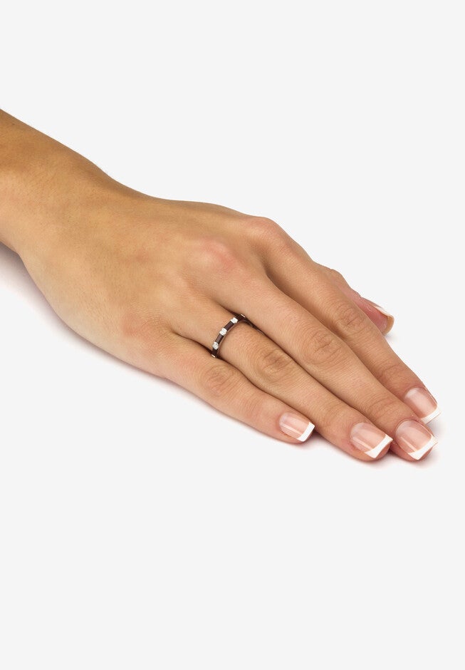 Sterling Silver Simulated Birthstone Eternity Ring, , alternate image number 2