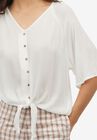 V-Neck Tie-Front Blouse, , alternate image number null