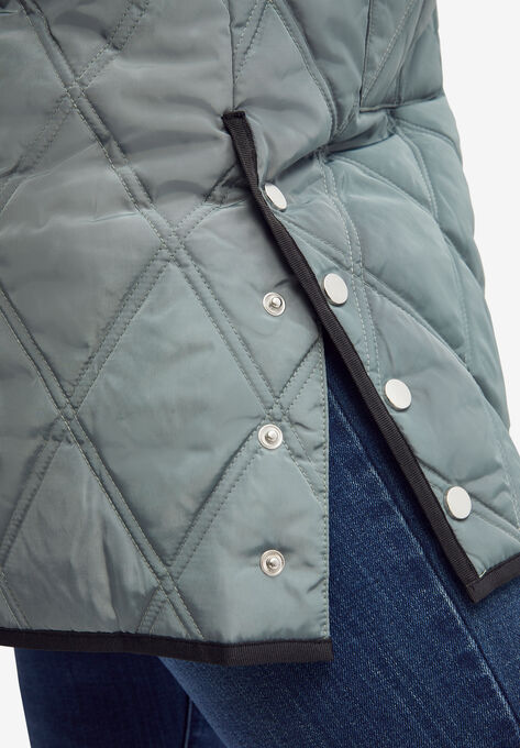 Long Quilted Hooded Jacket, , on-hover image number null