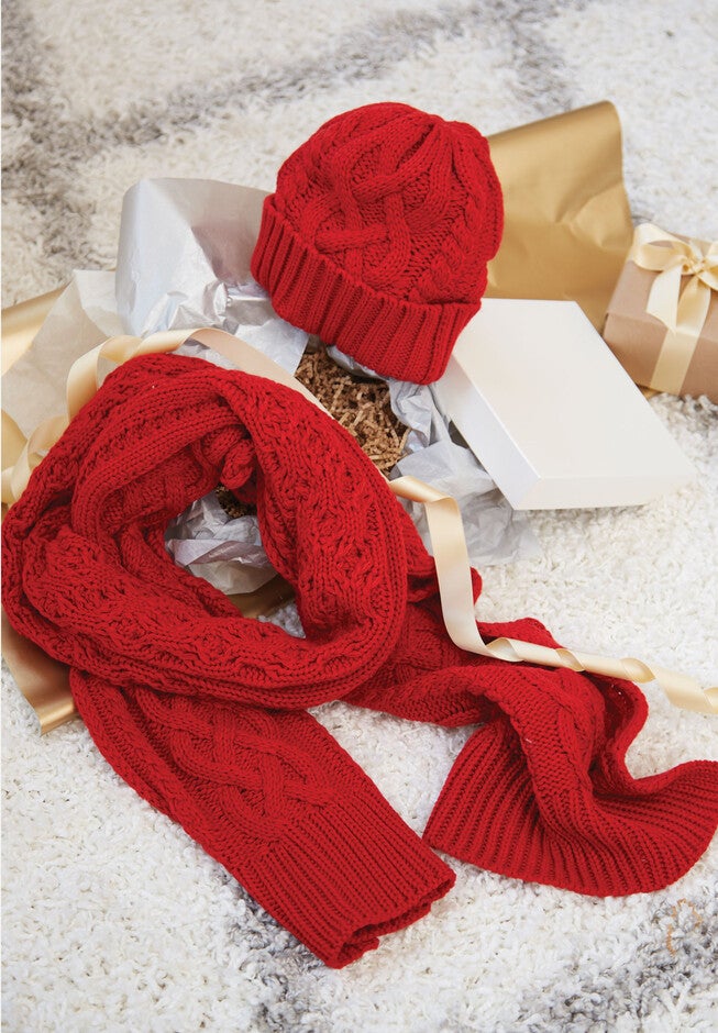 Cable Knit Scarf, , alternate image number 1