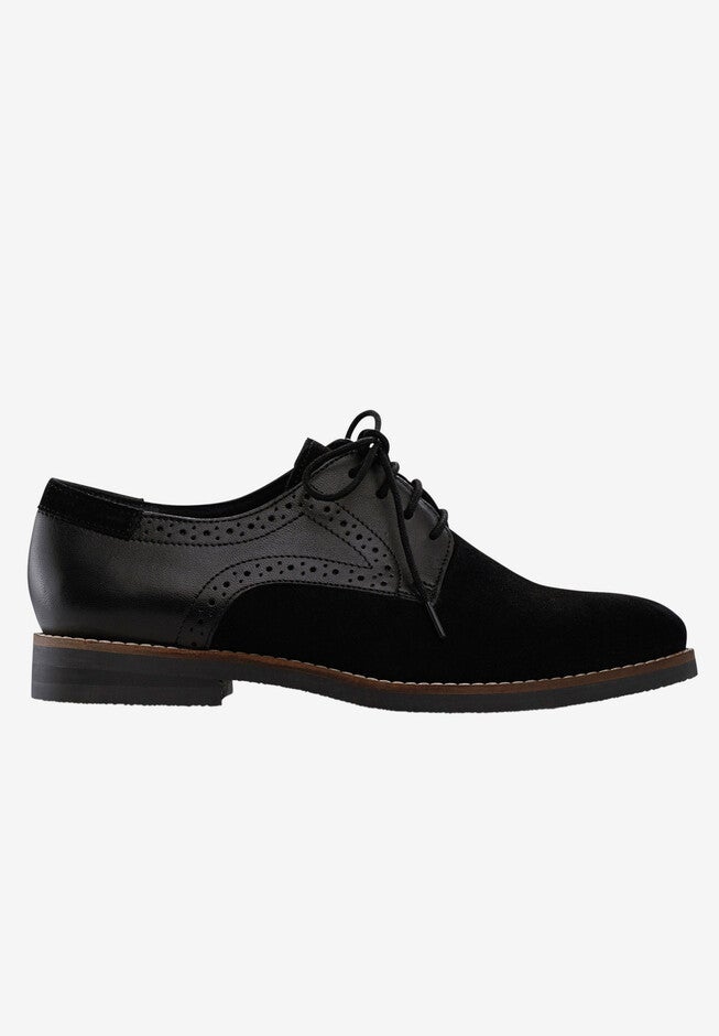 Lace-Up Oxford Flats, BLACK, hi-res image number 0