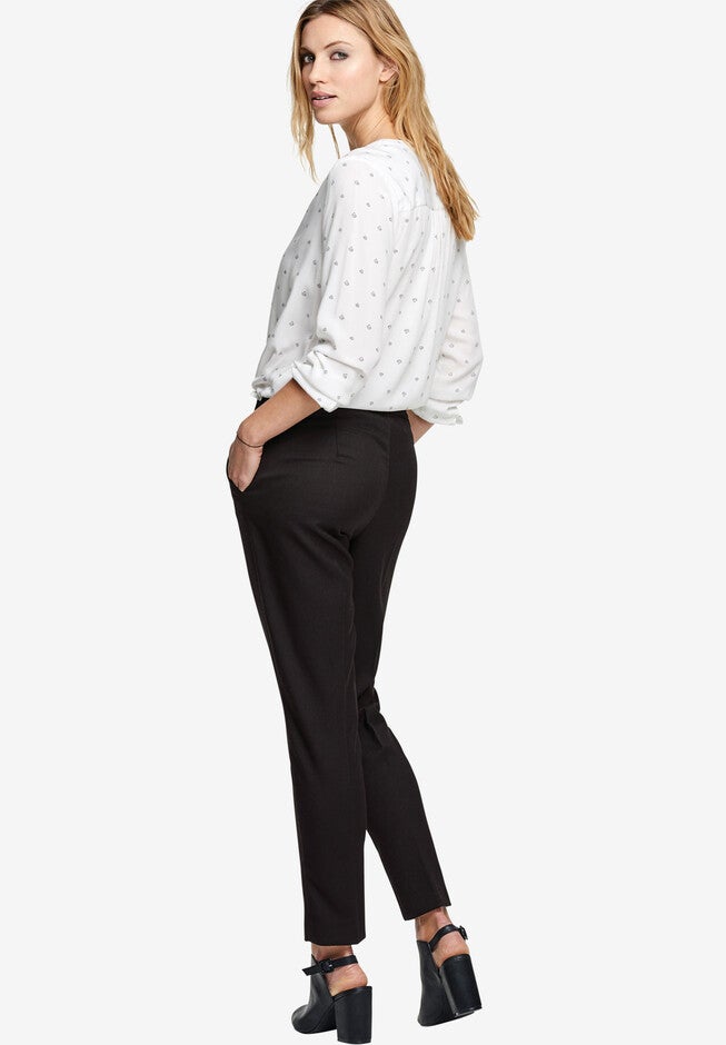 Slim Back Elastic Cropped Pants, , alternate image number null