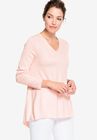 Pleat Back Sweater, ROSY PINK, hi-res image number null